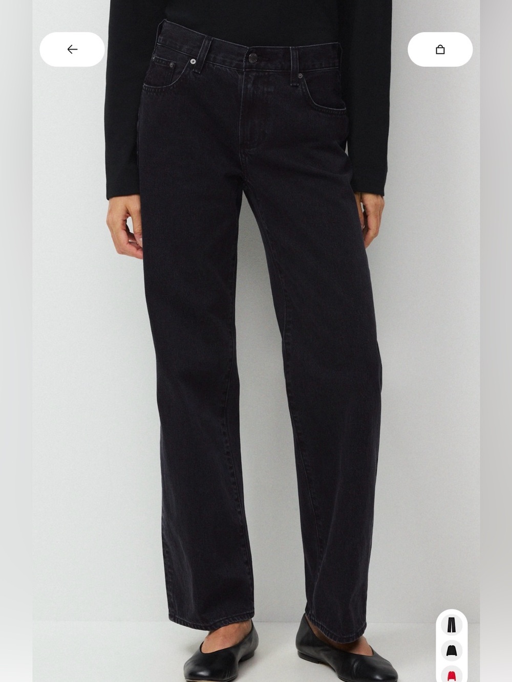 Aritzia The Farrah low-rise wide black jeans